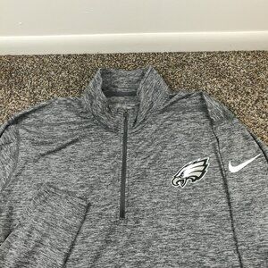 Philadelphia Eagles Jacket Nike Dri Fit Performance 1/4 Zip Gray Mens XL
